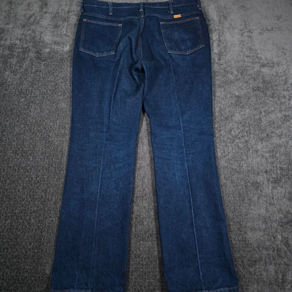 Vtg Made In USA Rustler Mens 37x31 Dark Wash Straight Leg Jeans 87621NY Rodeo
